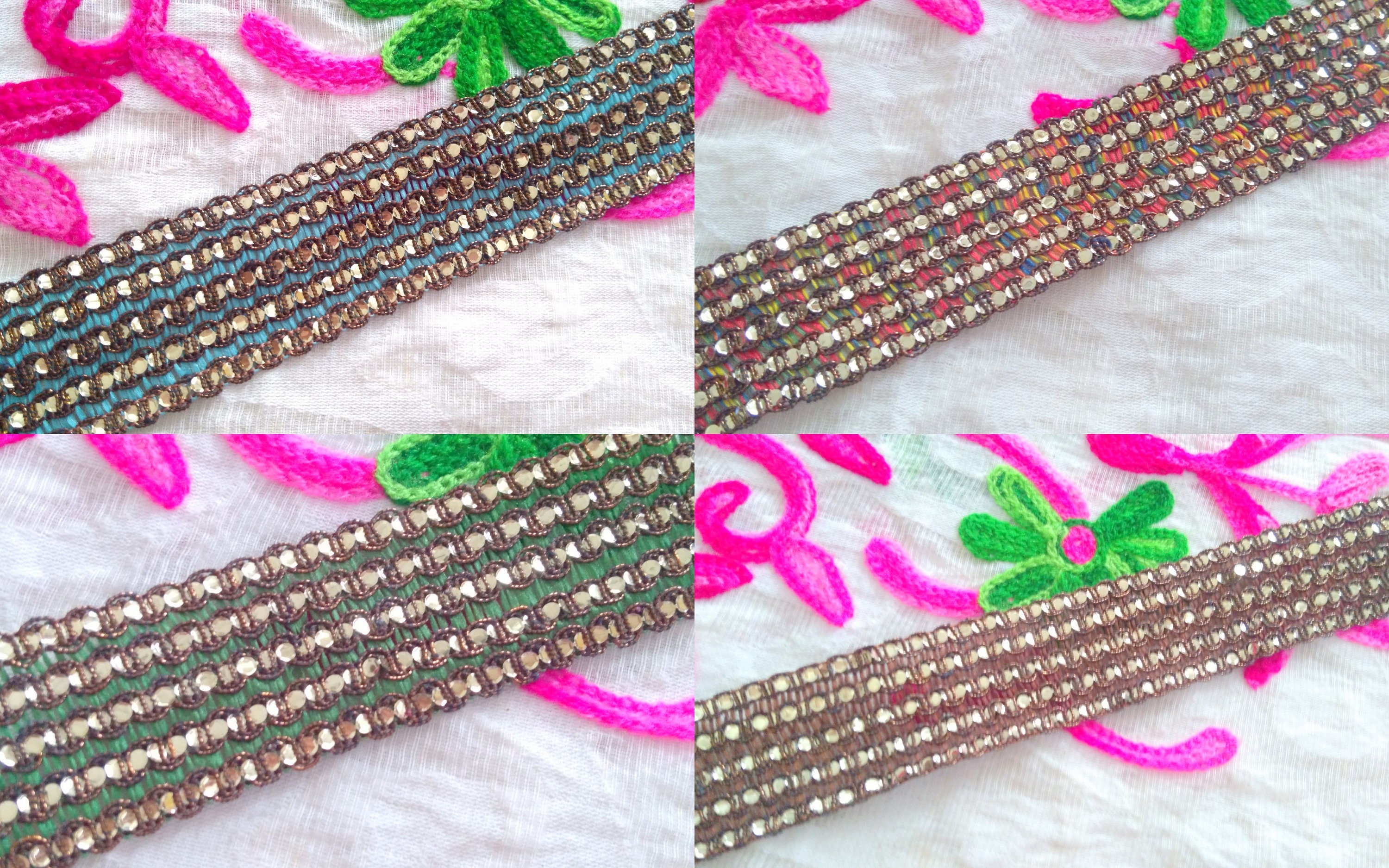 Indian saree border saree trim Handcrafted Multicolored Trim Etsy