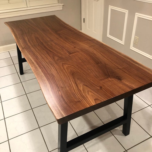 Black Walnut Live Edge Dining Table Black Walnut Table Live Etsy