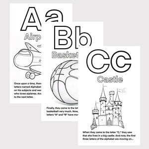 Alphabet Coloring Activity Book for Kids, Learn Numbers and Letters ...