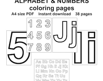 Alphabet and numbers coloring pages for preschool activity, English alphabet coloring book, numbers 1 to 10 coloring pages for children pdf
