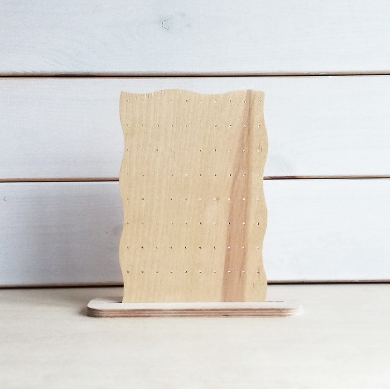 Stud earring holder display rack wooden jewelry storage organizer