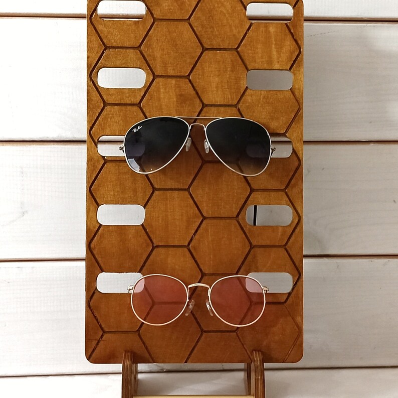 Wooden Sunglasses Free Standing Display Sunglasses Holder Etsy
