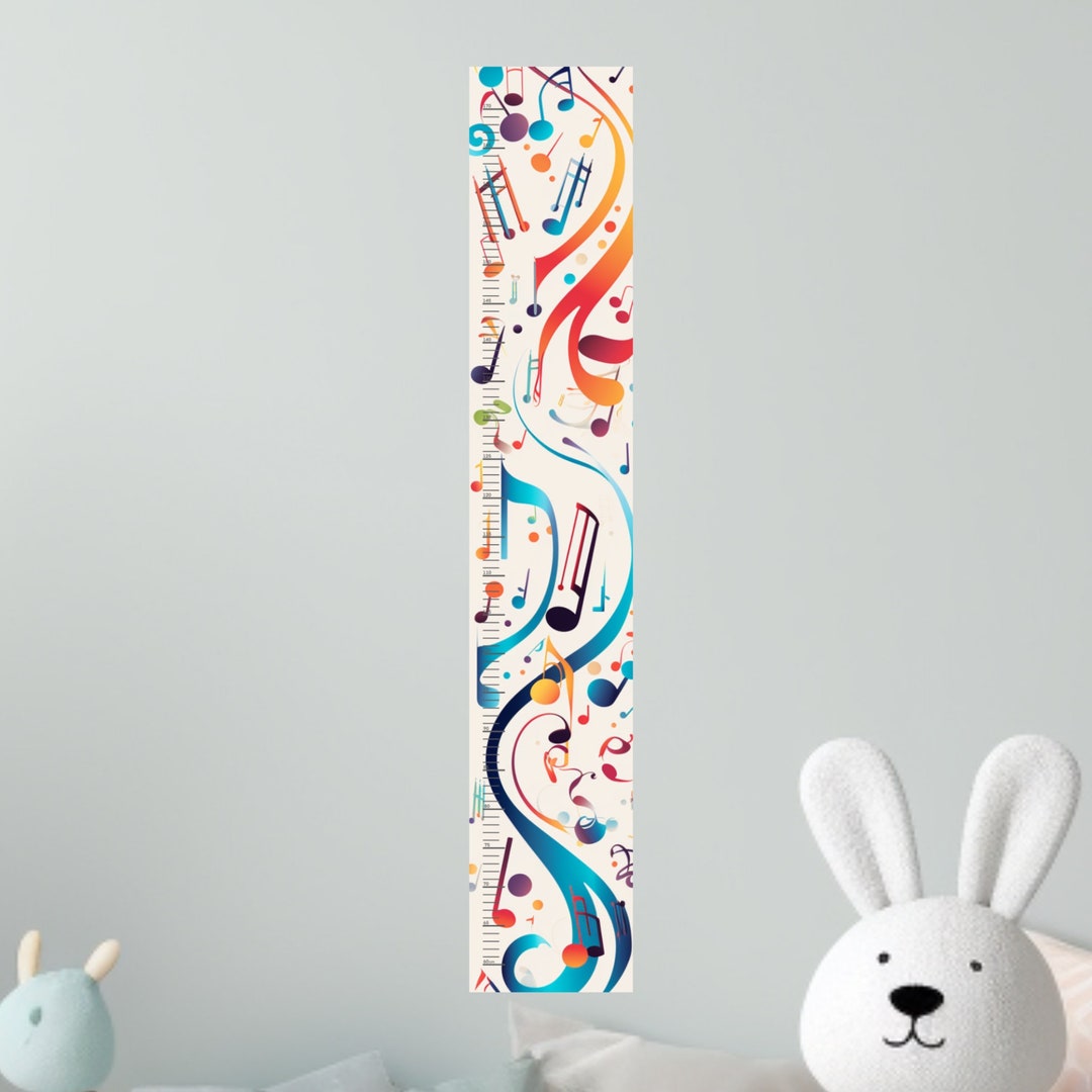 Printable Music Kids Growth Chart Poster for Wall Baby Height Etsy