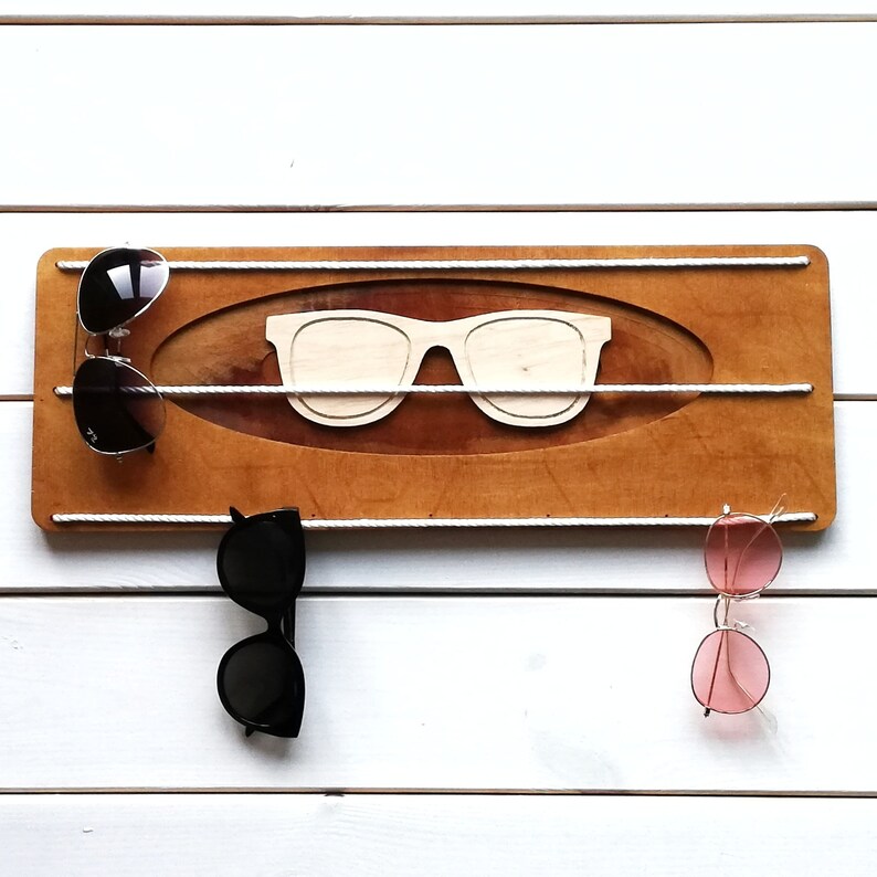Wooden sunglasses rack for wall sunglasses holder for wall Etsy