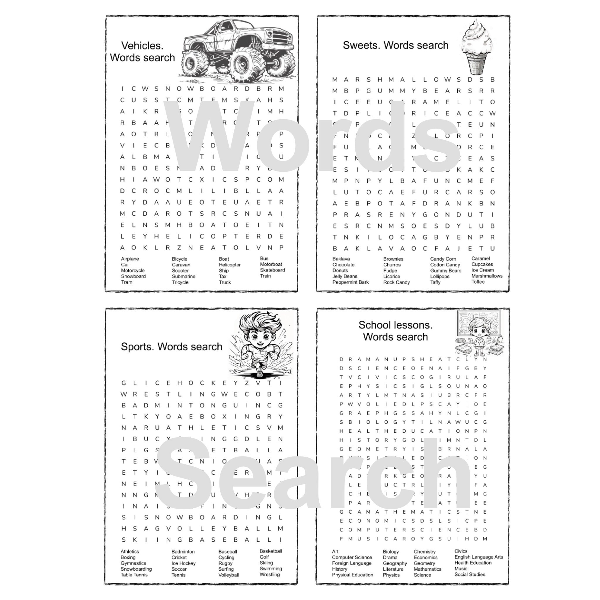 Word Finding Activity.pdf Printable Kids' Word Search, Activity Busy Book (PDF) - Etsy