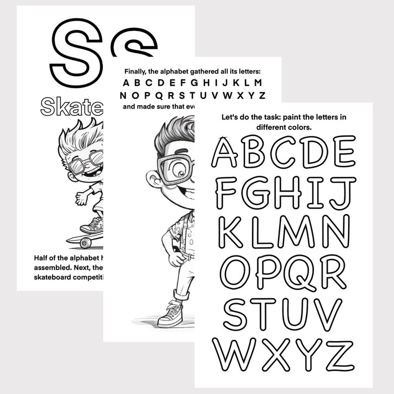Alphabet Coloring Activity Book for Kids, Learn Numbers and Letters ...