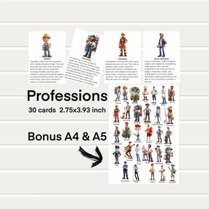 Schede flash per professioni stampabili digitali per bambini professioni di schede di attività prescolari, professione di schede stampabili digitali per l'asilo