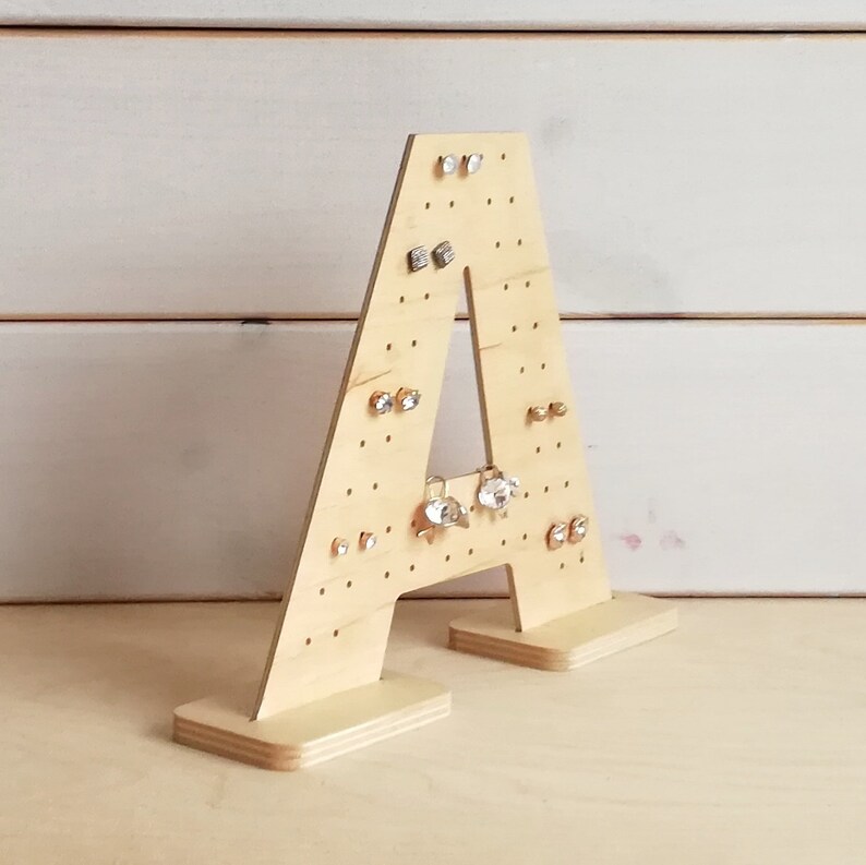 earring organizer jewelry box wood earring stand wooden display rack earring holder jewelry storage earring wooden free standing rack