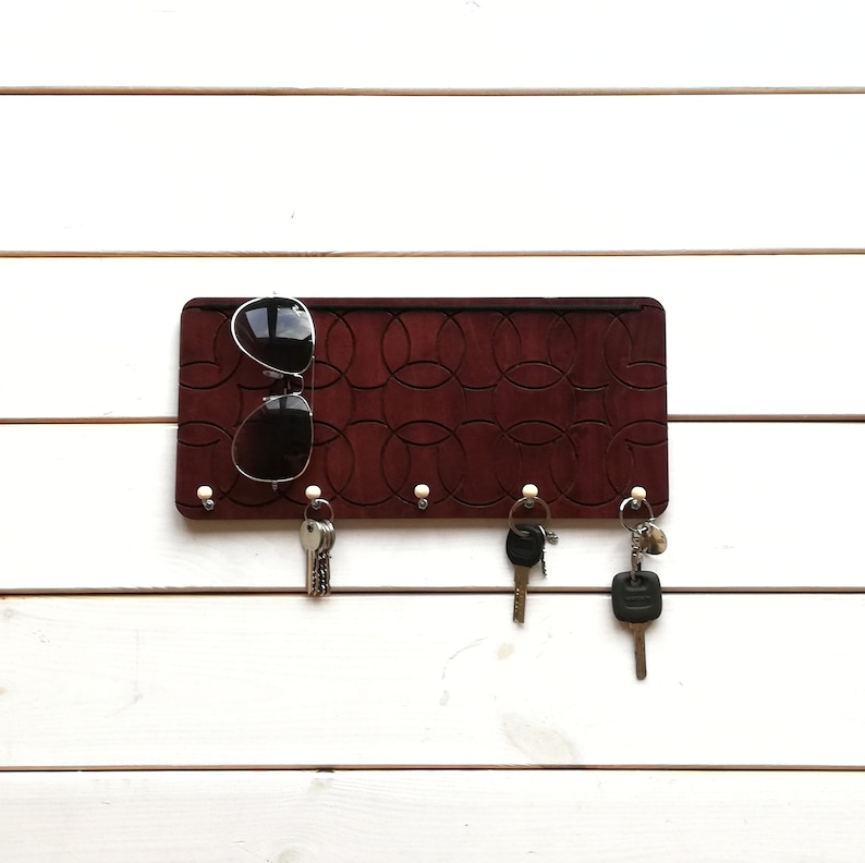 Wooden key holder sunglasses display for the wall with hidden Etsy