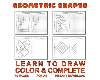 Rysunek siatki współrzędnych, zajęcia matematyczno-artystyczne, figury geometryczne (pobranie cyfrowe)