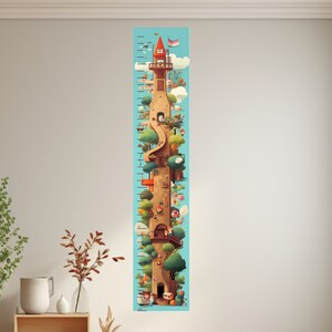 Printable Family Kids Growth Chart Poster for Wall, Height Chart for ...