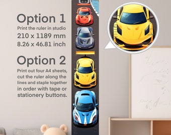 Wachstumstabelle Rennauto Poster, Kinderzimmer Dekor (Digitaler Download)