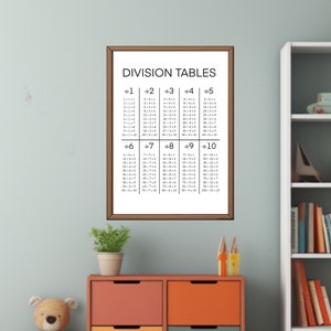 Printable Division Tables Children Math, Preschool Math Division Tables ...