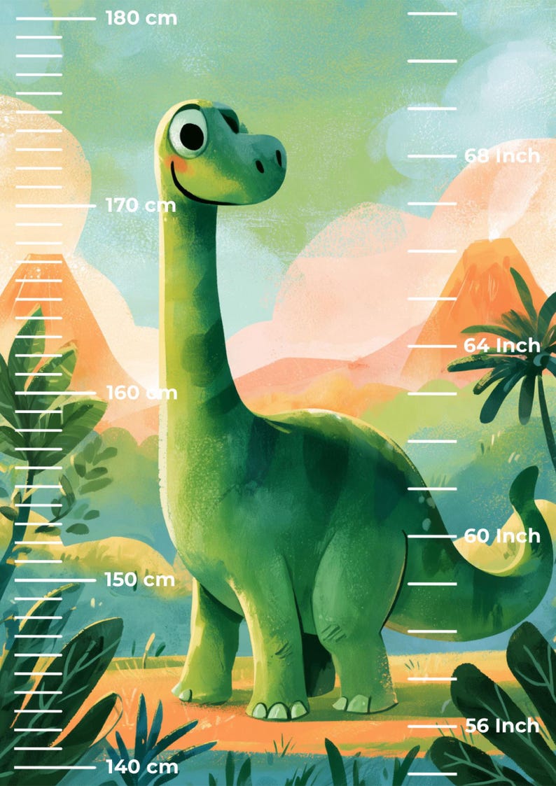 Dinosaur Rider Height Chart for Kids, Dinosaur Growth Chart Ruler ...