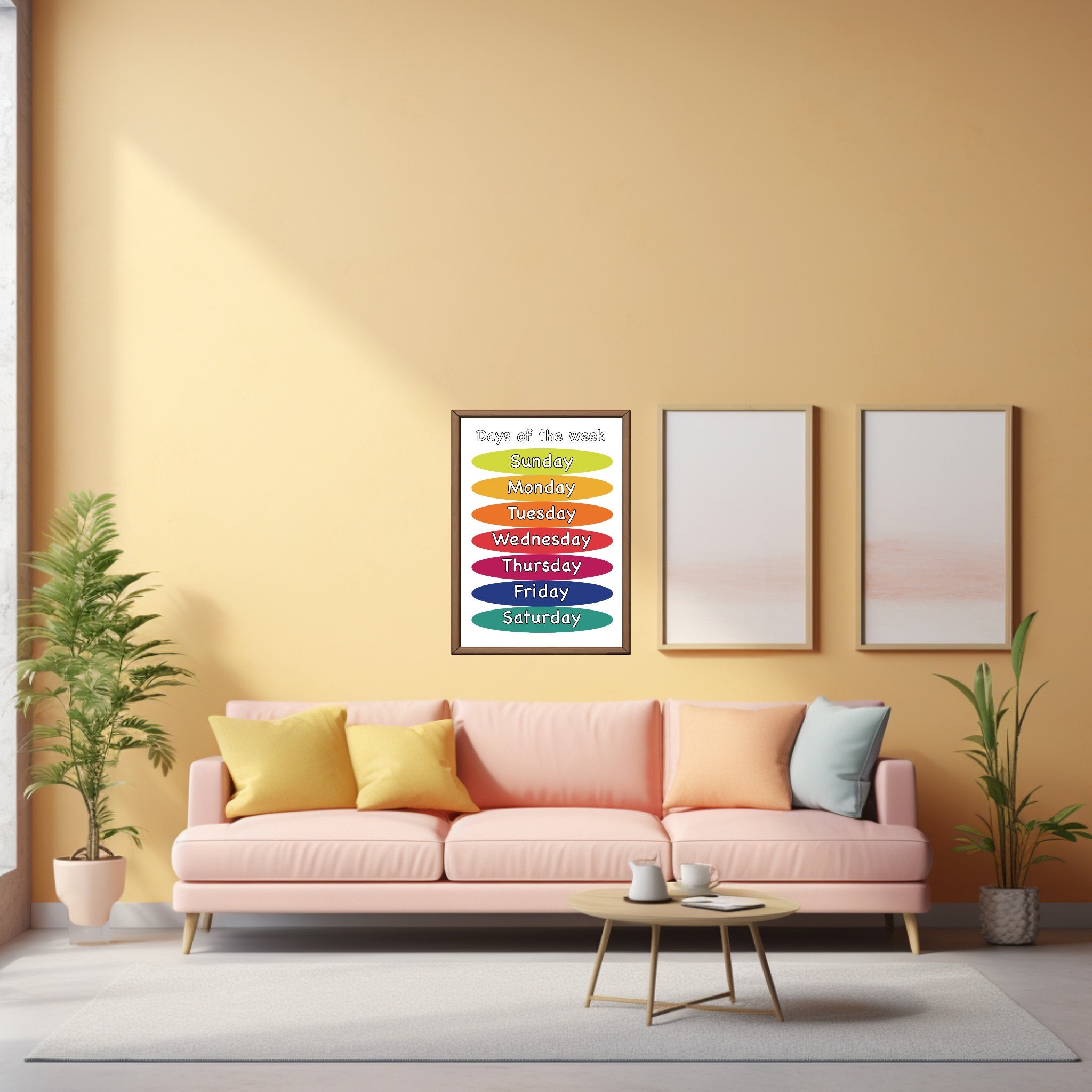 Printable Poster Days of the Week, A4, A5 Size. Preschool Wall Art for ...