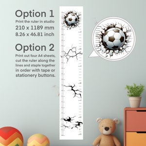Printable family growth chart for kids, printable height chart or kids poster decor for the wall.