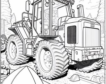 Big Tractor Coloring Book for Kids Ages 4-8: Large Coloring Book for Boys & Girls, Toddlers, Preschool and Kindergarten Simple Big Pictures Perfect for Beginners [Book]