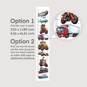 Printable family kids growth chart poster for wall, height chart for kids, decor for the wall.