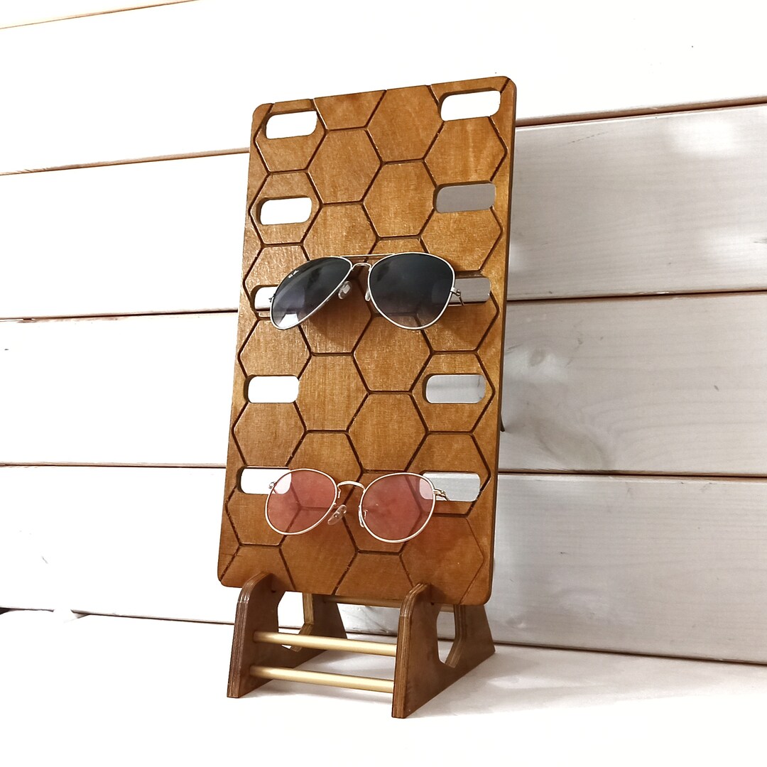 Wooden Sunglasses Free Standing Display Sunglasses Holder Etsy