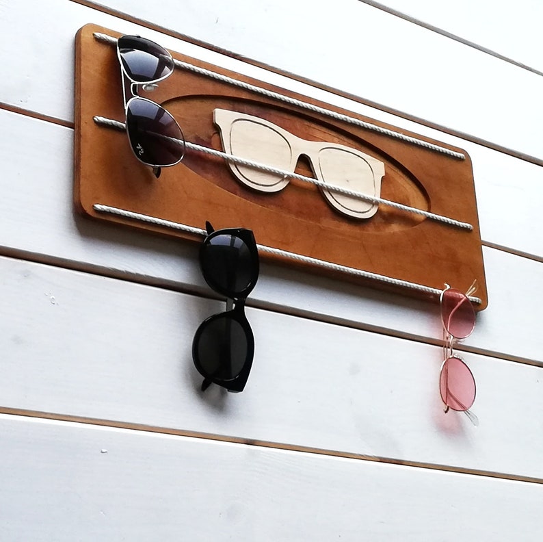 Wooden sunglasses rack for wall sunglasses holder for wall Etsy