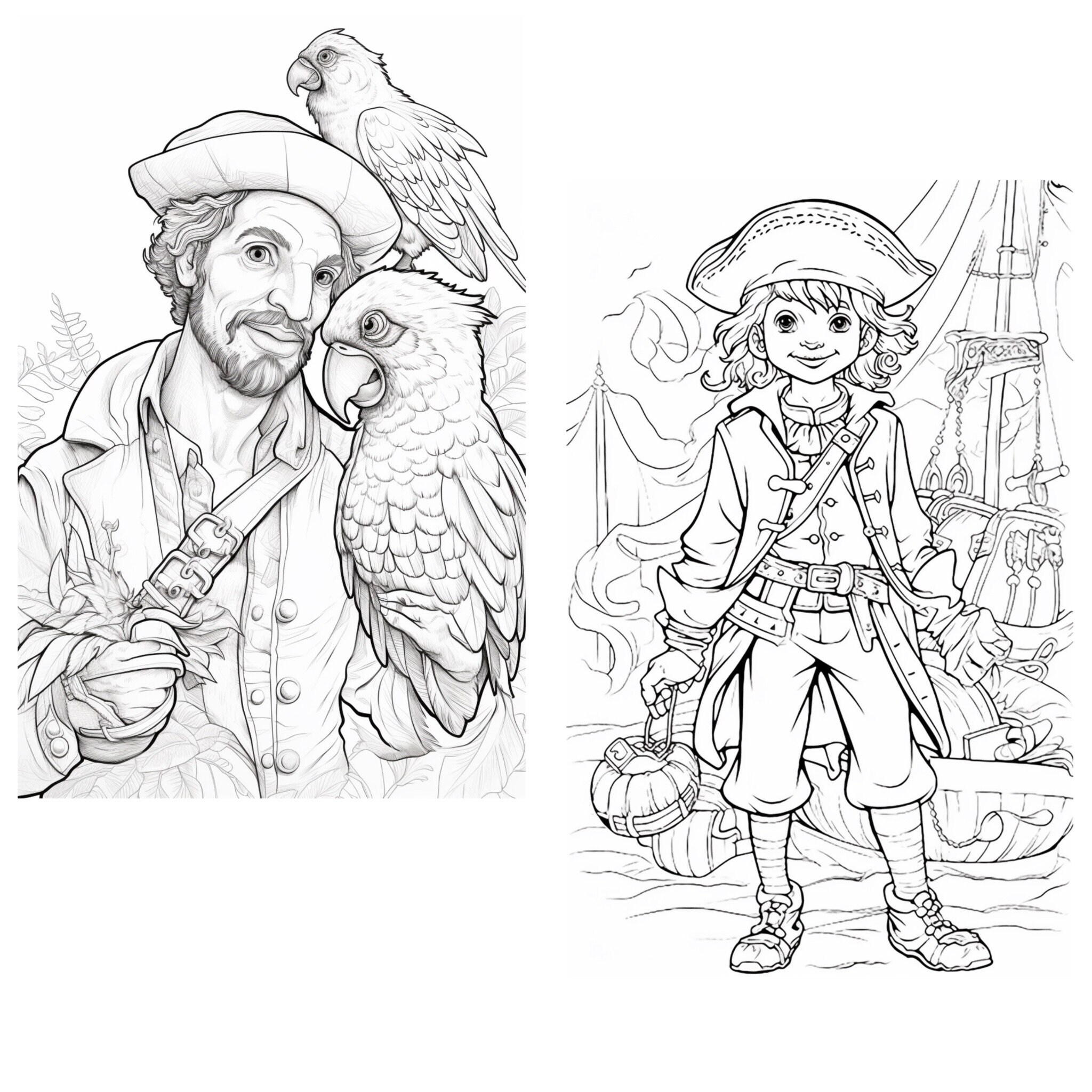 Block poster Pirates - coloring page for 25 people - Yoors