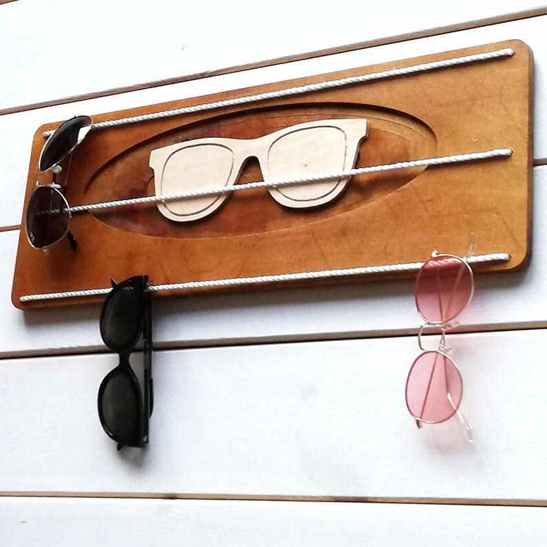 Wooden sunglasses rack for wall sunglasses holder for wall Etsy