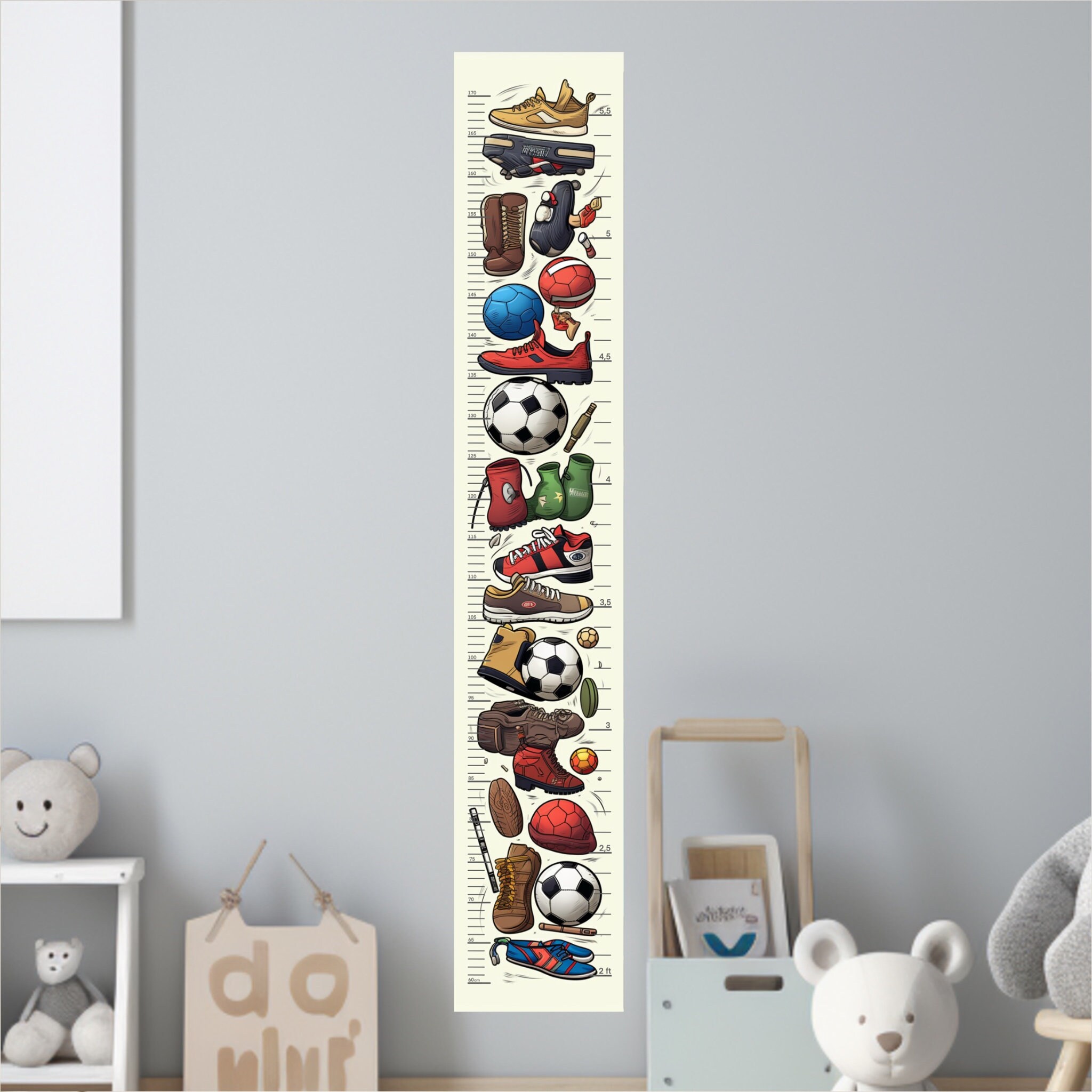 Sports Theme Ruler Soccer Kids Height Chart, Sport Growth Ruler - Etsy