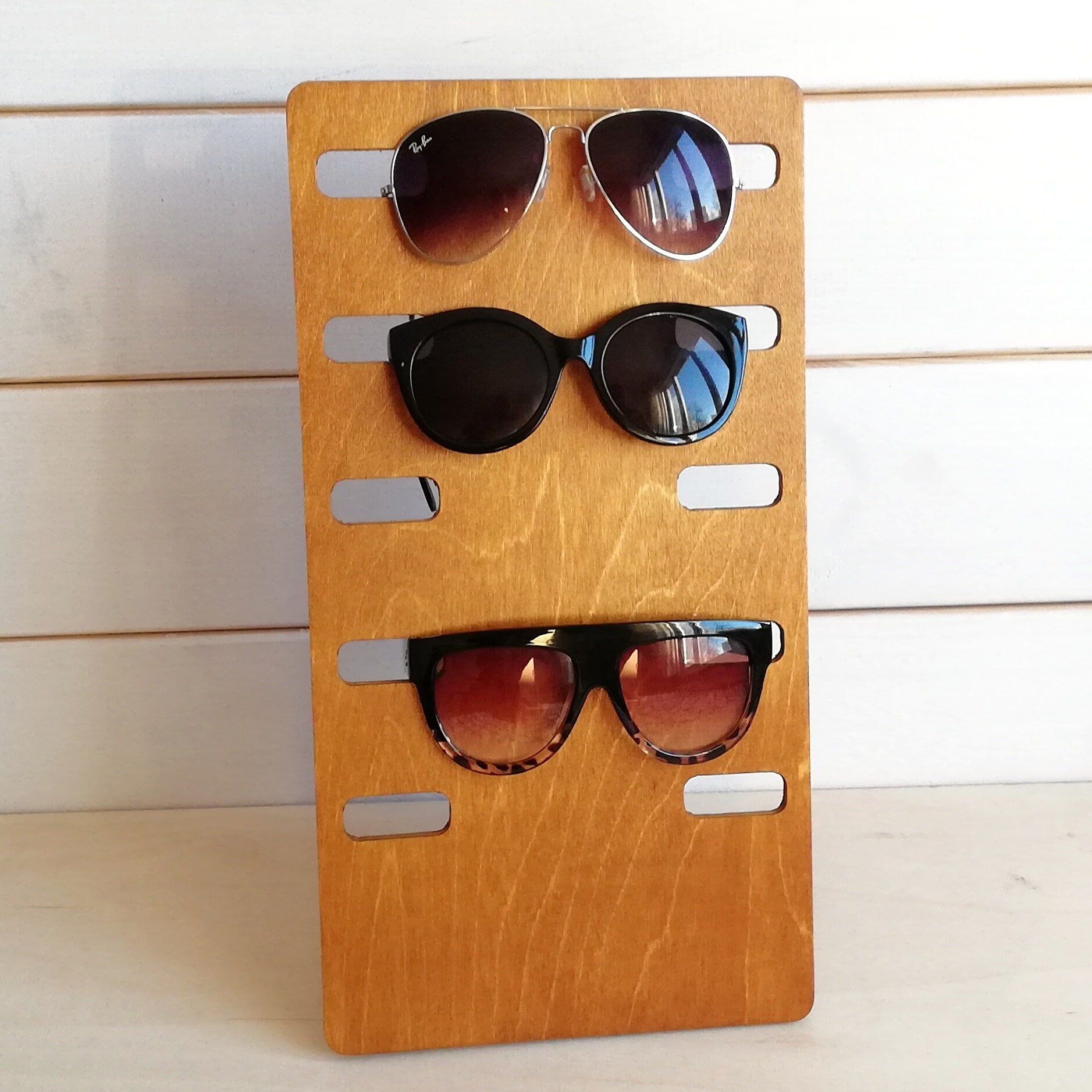 Sunglasses display on table for her sunglasses organizer Etsy