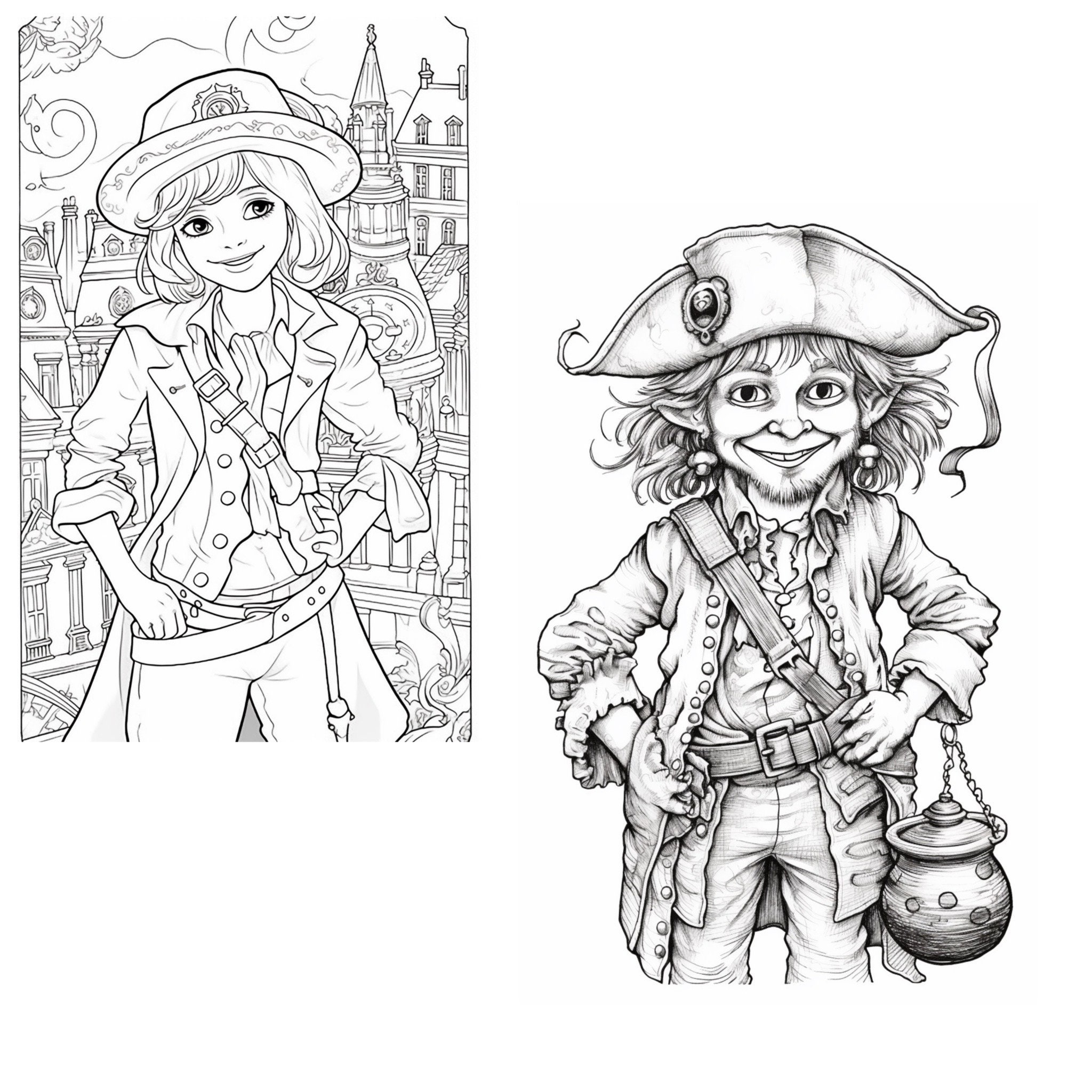 Block poster Pirates - coloring page for 25 people - Yoors