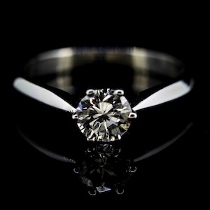 Platinum Solitaire Brilliant Cut Diamond Ring|Single Stone Diamond Platinum Ring|Solitaire Diamond Engagement Ring