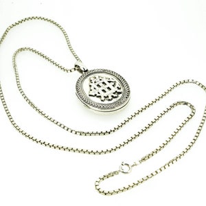 Silver Antique Locket & Chain, Large Silver Antique Locket With Chain,Antique Silver Locket