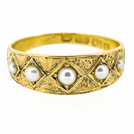 18ct Antique Pearl Ring | Victorian Pearl Ring|Ant