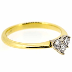 18ct Three Stone Diamond Heart Shape Engagement Ring 18ct Diamond Engagement Ring Fancy Heart Shape 18ct Diamond Ring image 6