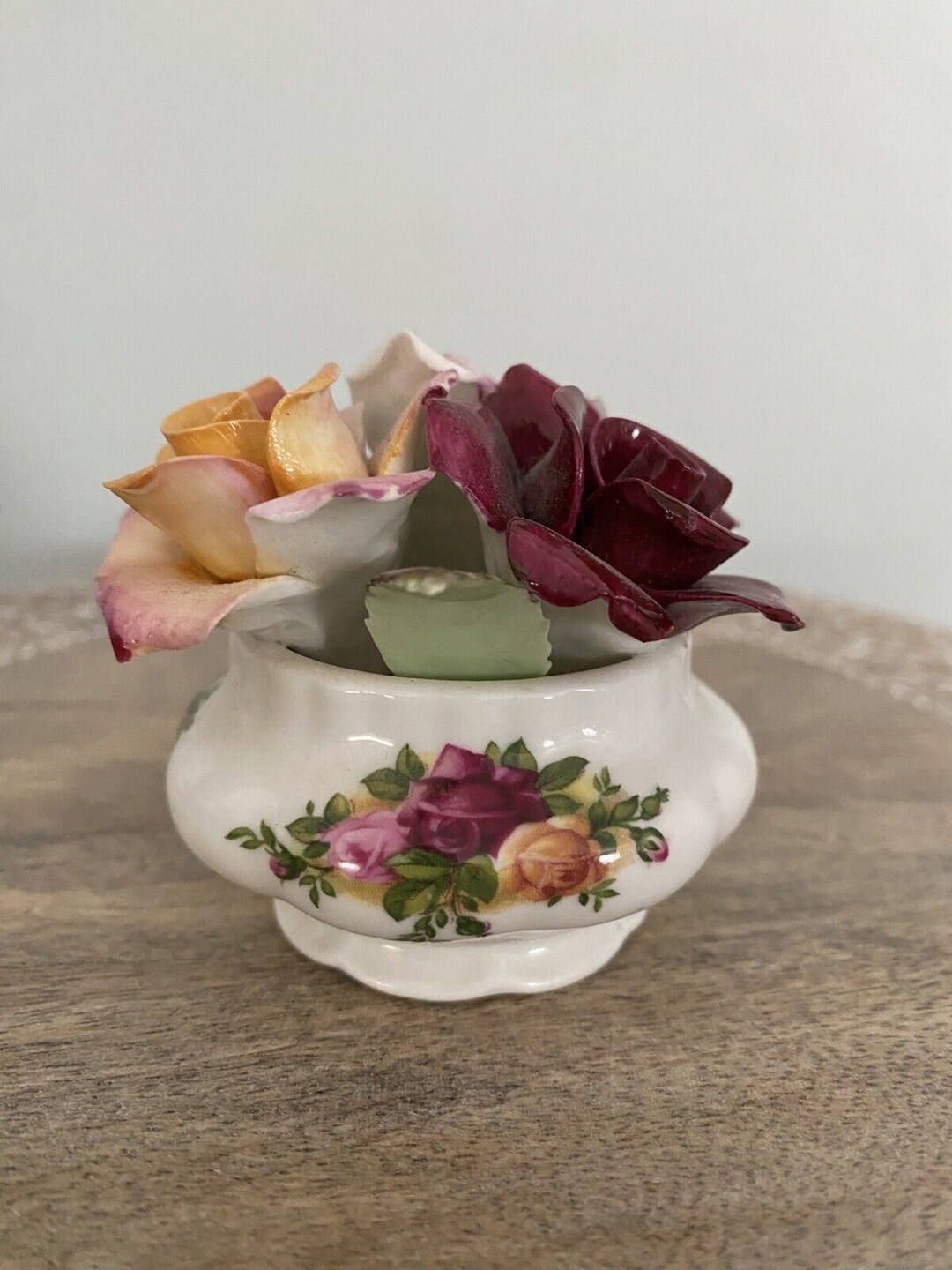 Royal Albert England Old Country Roses Flower Bouquet Bowl Etsy