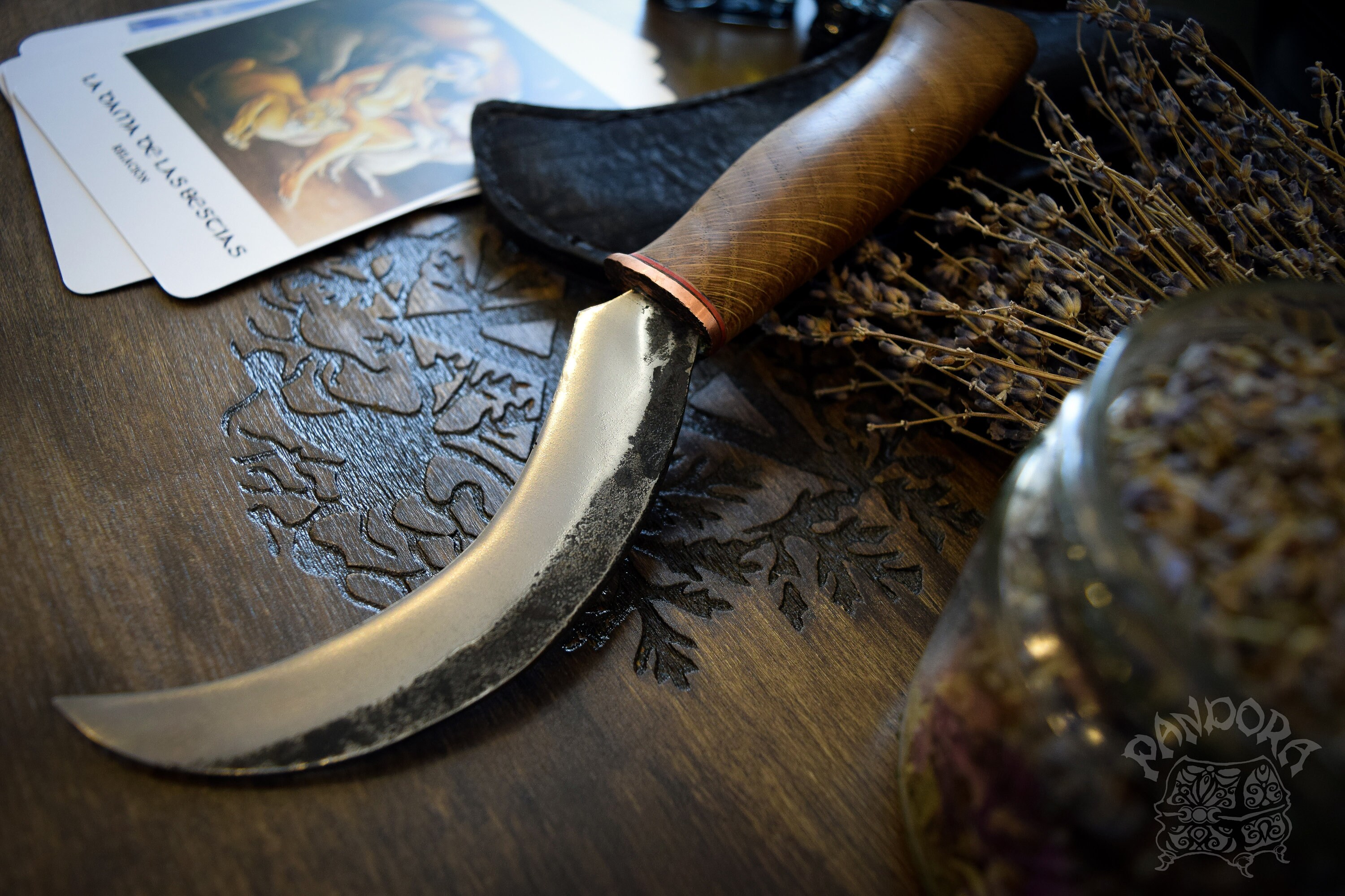 Boline Ritual sickle knife wooden handle Etsy