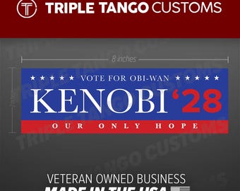 2024 Vote Kenobi (2028 Option Available) Bumper Sticker