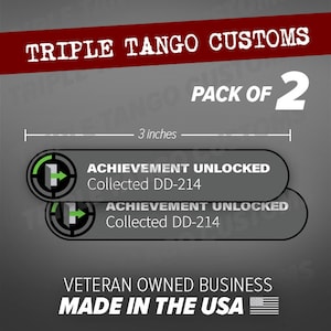 DD-214 ACHIEVEMENT UNLOCKED - Veteran Military Armed Forces Sticker Car