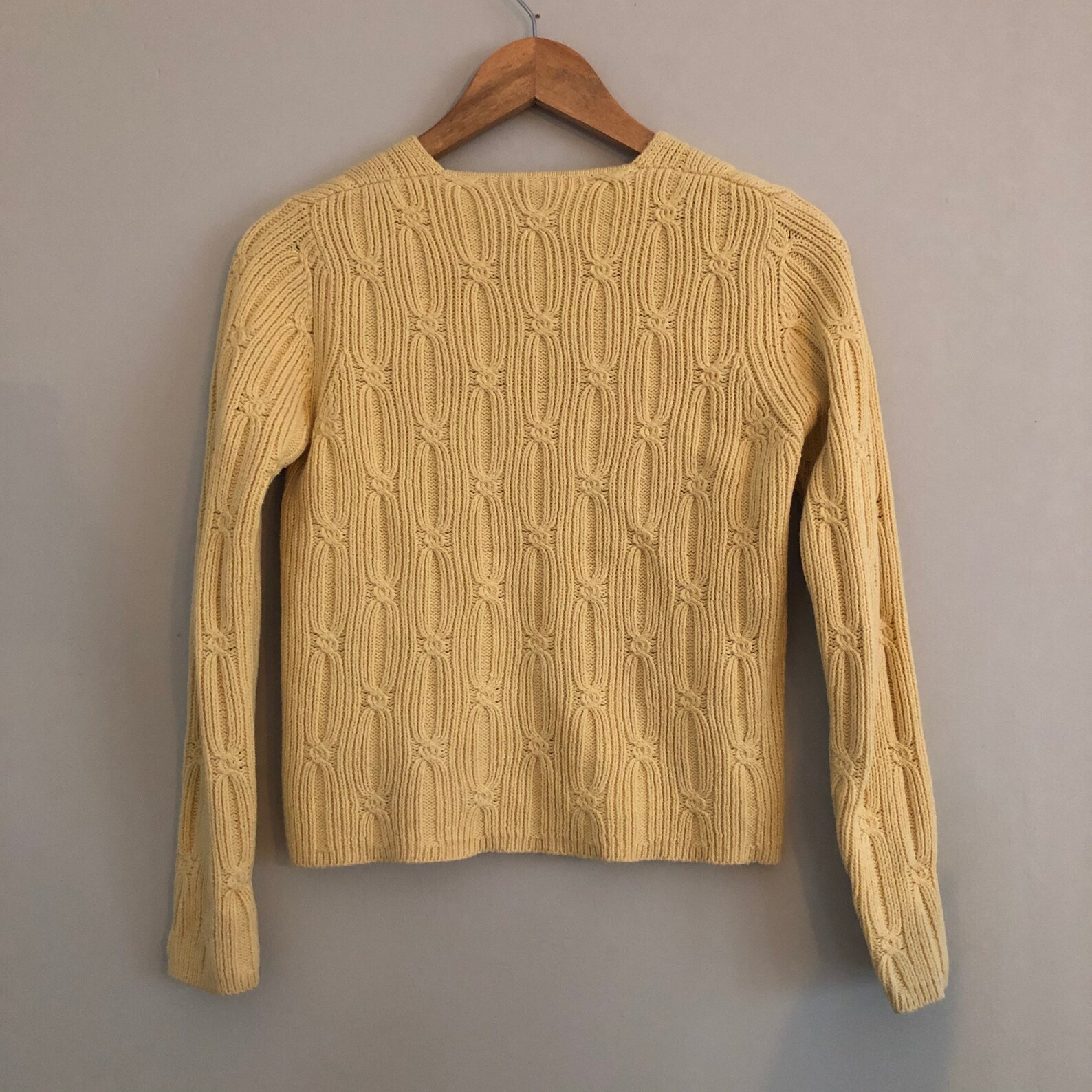 yellow chunky knit sweater