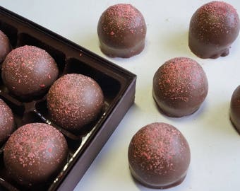 Milk Chocolate Amaretto Truffles 15pc. box w/clear top