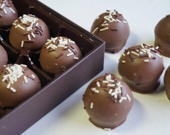 Milk Chocolate Hazelnut Truffles 15pc. box w/clear top