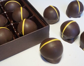 Dark Chocolate Lemoncello Truffles 15pc. box w/clear top