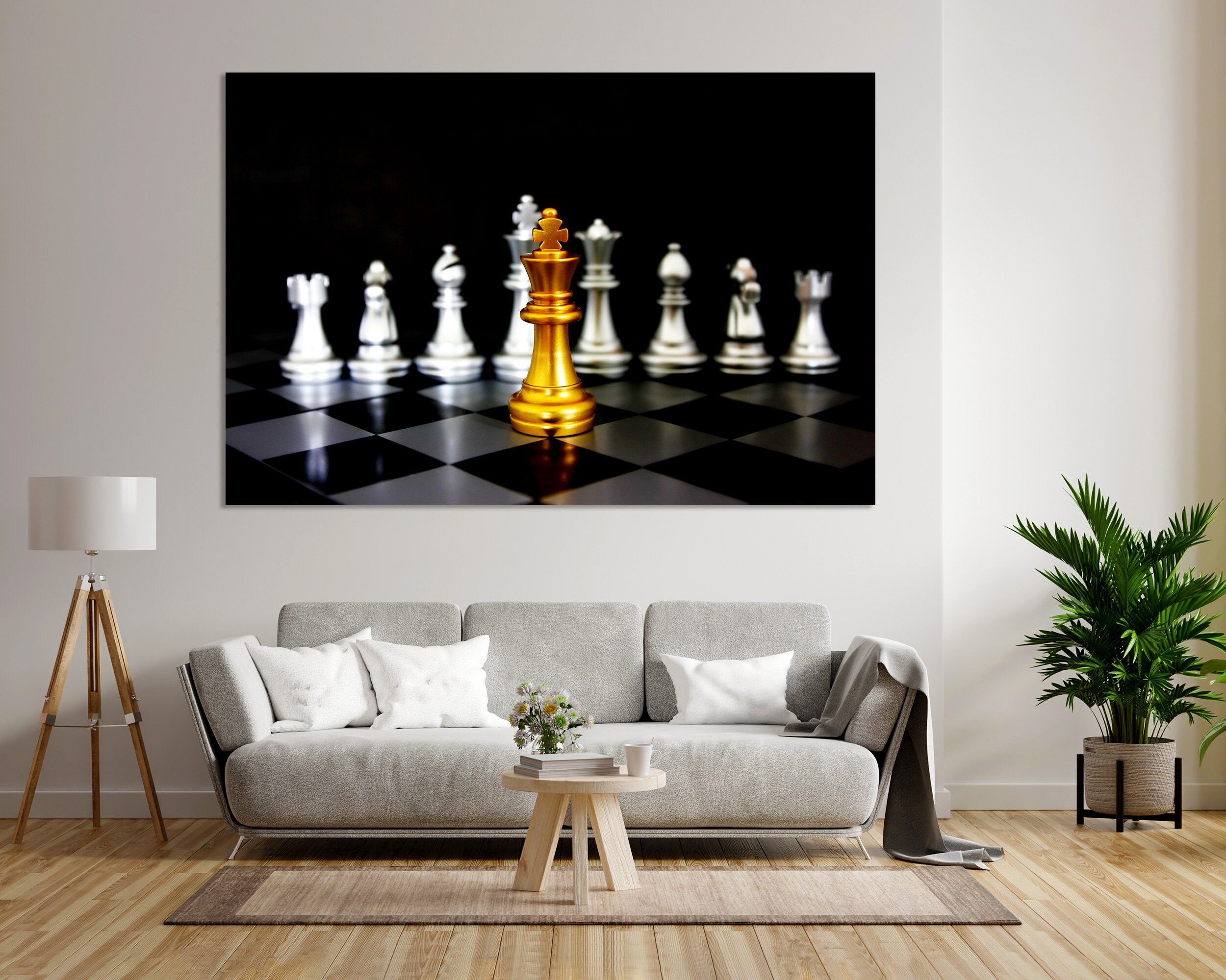 Game of Chess, 1555 Canvas Wall Art Print, Home Decor