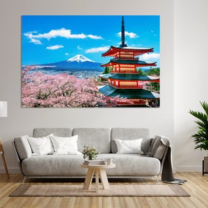 Japan Nature Painting Art for Wall, Fuji Mountain Pictures Print, Fuji Hakone Izu National Park in Japan, Fuji Mountain Travel Art