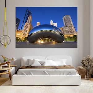 Chicago Photo Decor for Wall Chicago Cityscape Print on Canvas Chicago Modern Painting Wall Art Chicago Canvas Wall Art Chicago Wall Decor