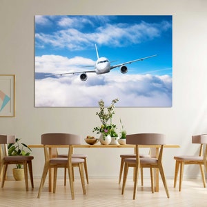 Airplane in the Sky Photography Print – Aviation Wall Art | Modern Travel Poster for Pilots, Wanderers & Adventure Lovers