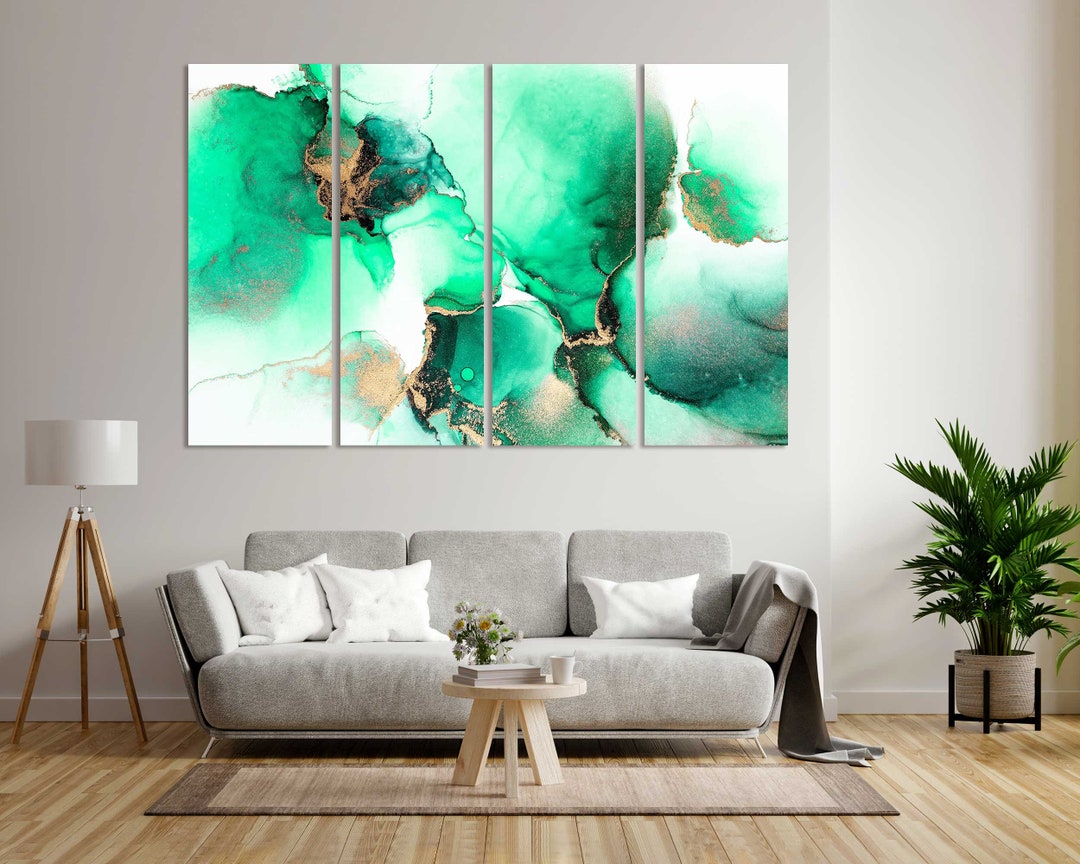 Smaragdgrünes Frauen-Porträt Poster – Abstrakt, Minimalistisch, 20,3 X ... Cm, Leinwand-Kunst Fürs Zimmer