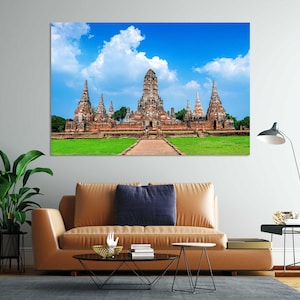 Ayutthaya Temple Photography Print – Ancient Thailand Wall Art | Historic Travel Poster, Asian Architecture Decor, Cultural Heritage Artwork
