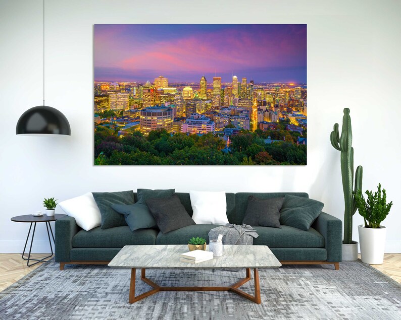 Panoramic Skyline View Downtown Montreal Decor for House Etsy