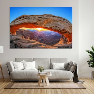 Mesa Arch Sunrise Photography Print – Canyonlands National Park Wall Art | Utah Landscape Poster, Desert Nature Artwork