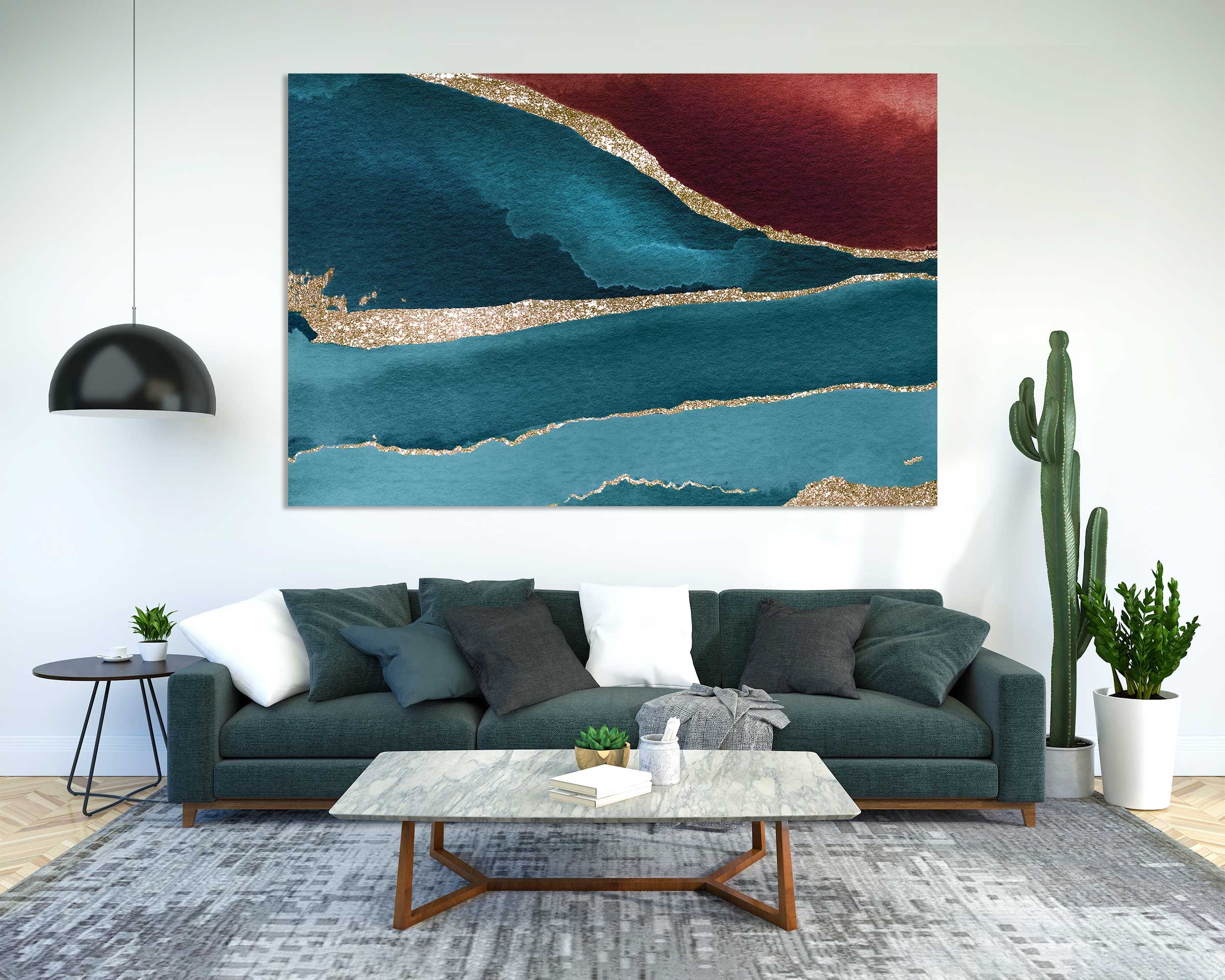 Teal and Brown Abstract Decor Gold Teal Print Art Luxury - Etsy